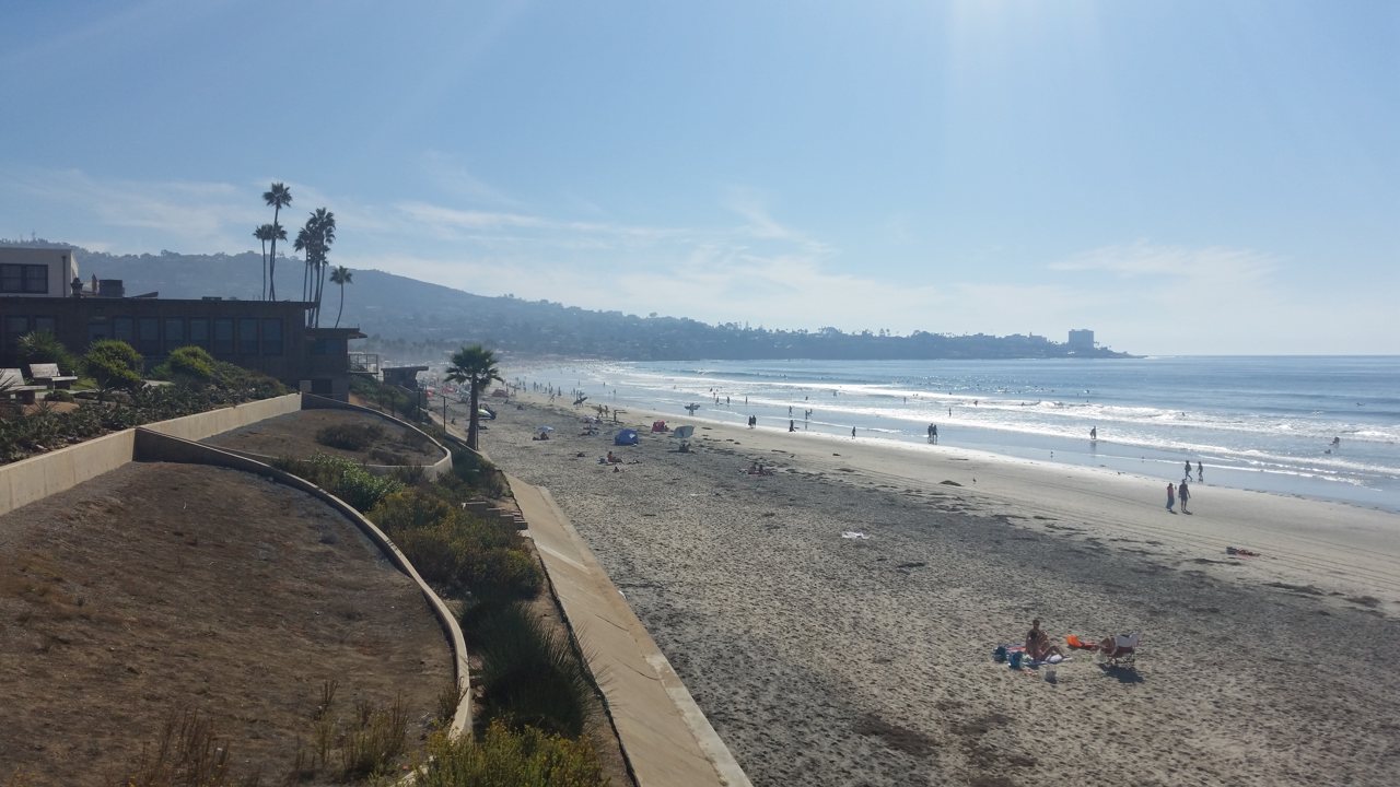 La Jolla Shores beach viewed from Scripps Pier
